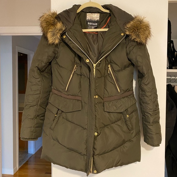 Kensie Faux-Fur-Trim Quilted Puffer Coat - Picture 5 of 7